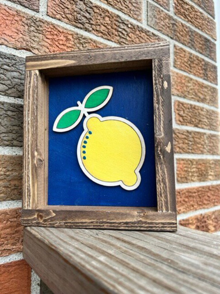 Lemon Mini Blue Background