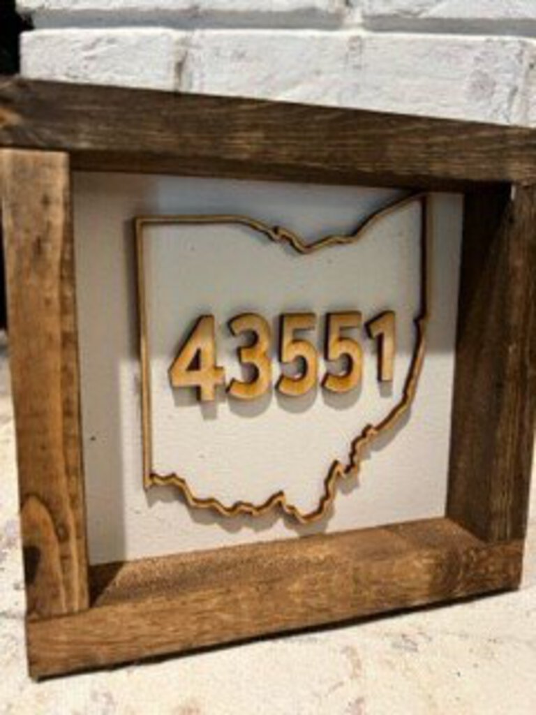Wood Framed Zip Code Mini white