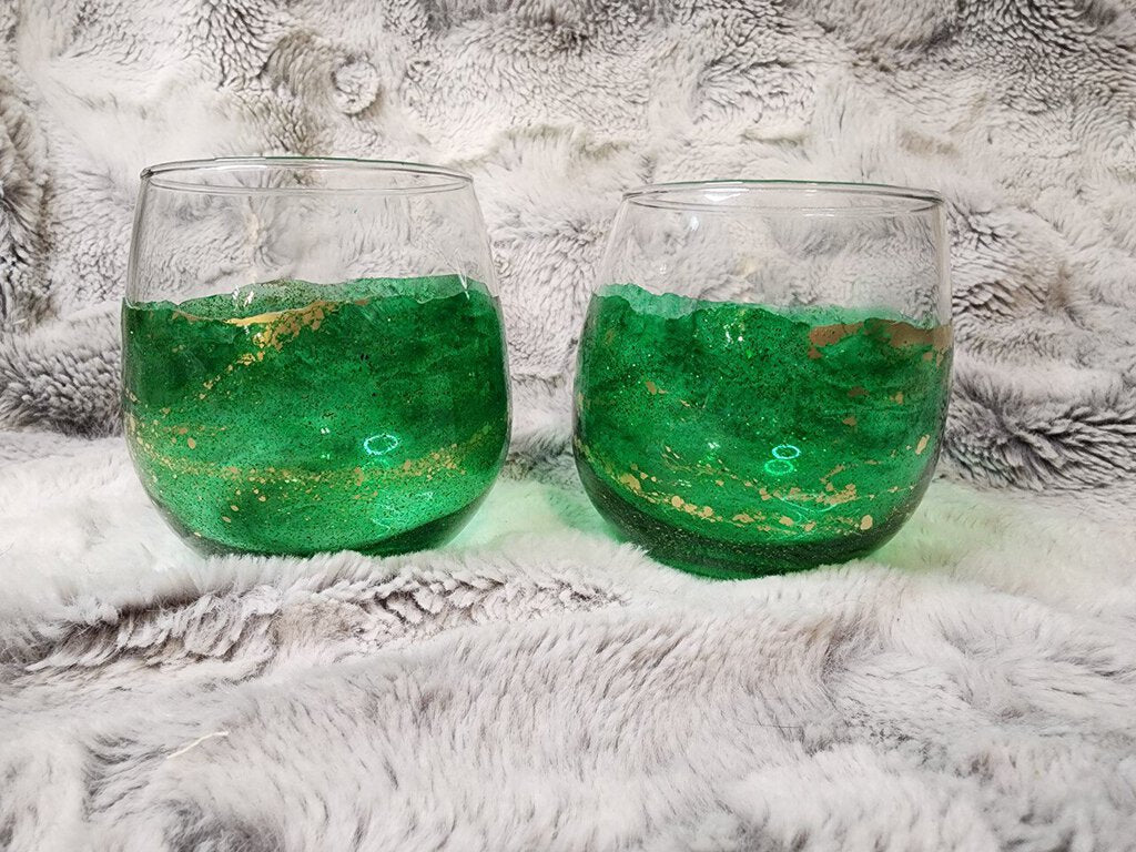 Green Wine Glass