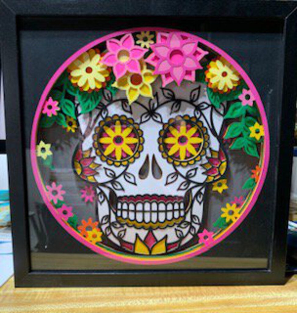 Black Sugar Skull Shadowbox