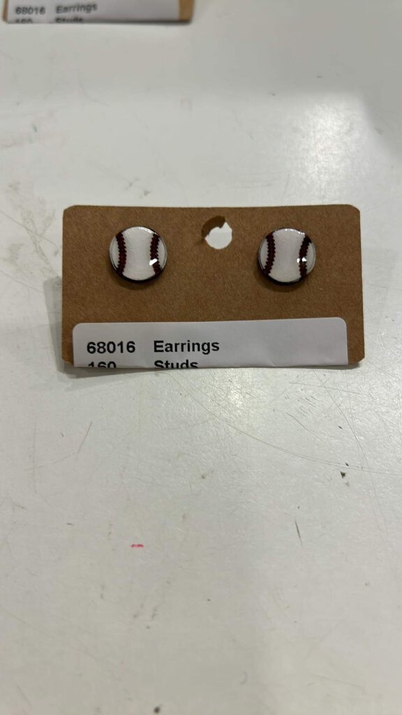 Epoxy Baseball Earring