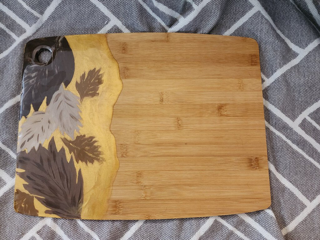Large hand painted and resin Bamboo Board