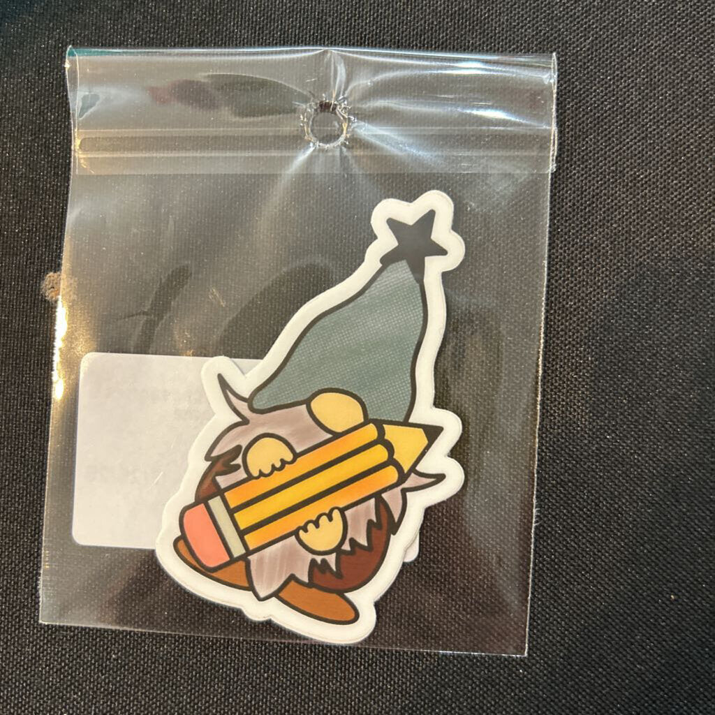 Pencil Gnome Sticker