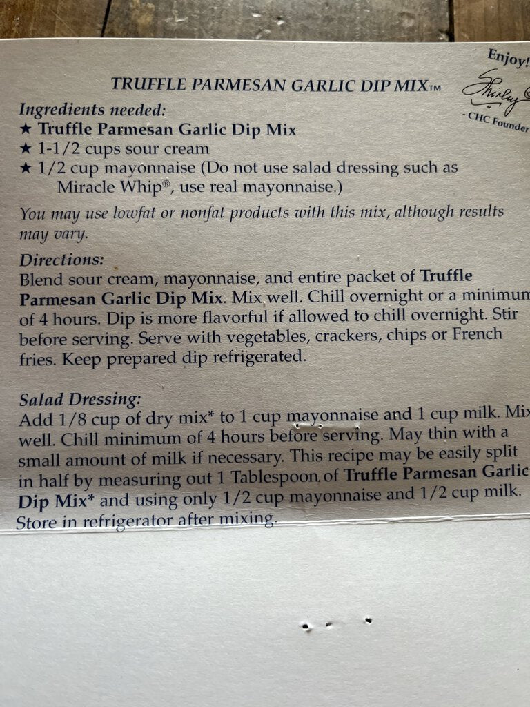 Truffle Parmesan Garlic DIp Mix