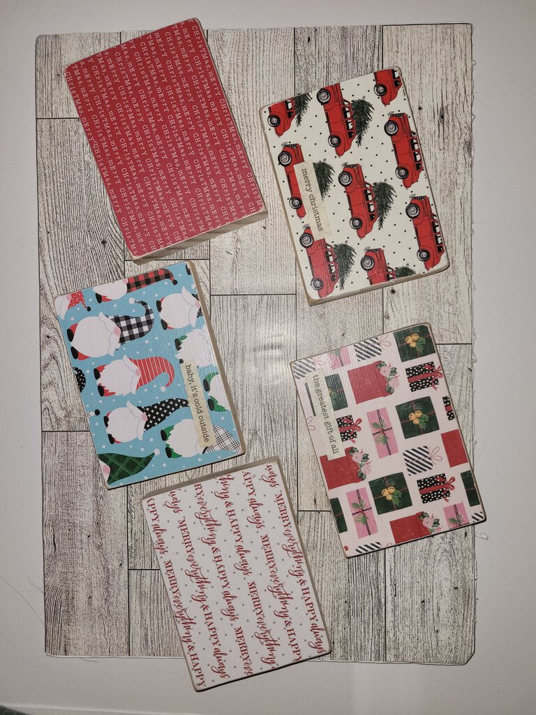 Decorative Christmas Wood Block Signs