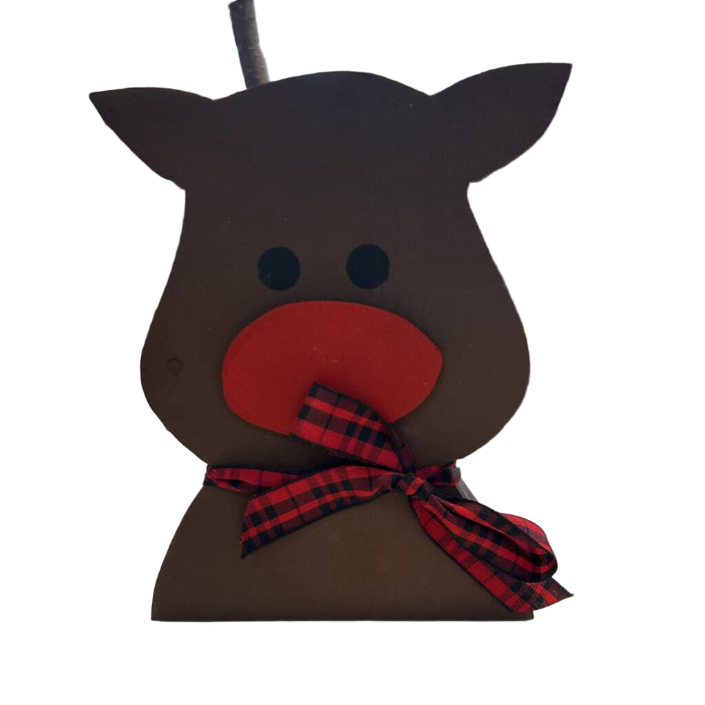 WOOD RUDOLPH Red/Black checked bow