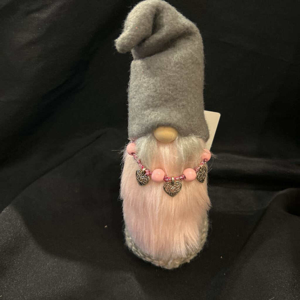 Gnome Pink/ gray heart