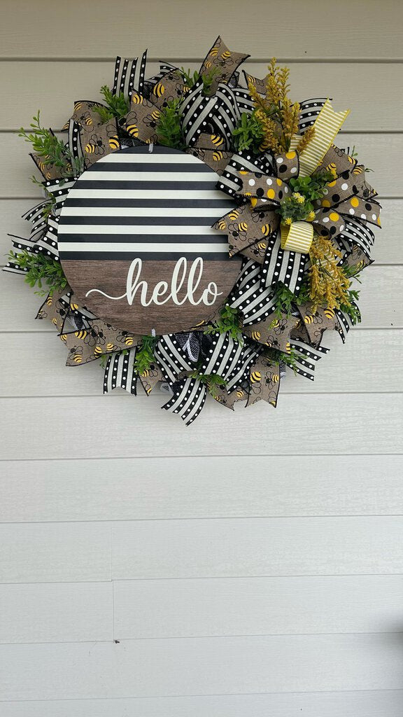 Hello Bumble bee Wreath