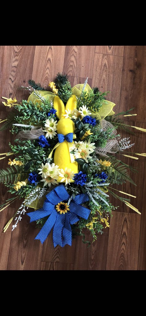 Yellow Easter Bunny Wreath