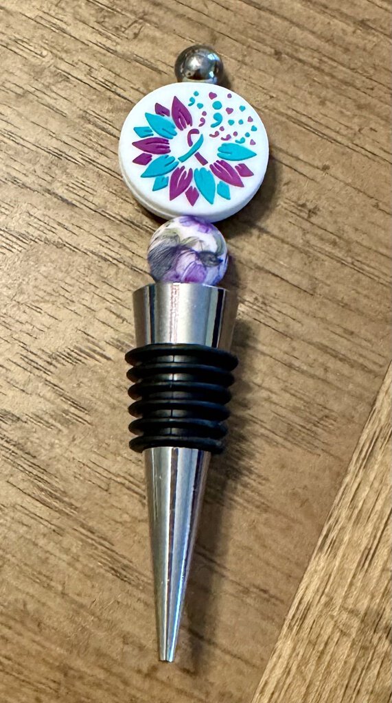 Cancer Ribbon Wine Stopper