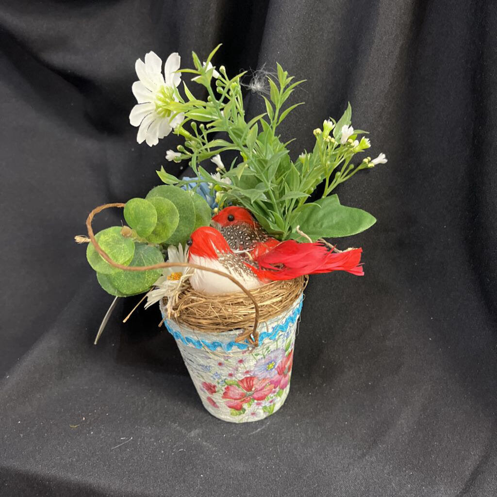 Sm floral pot
