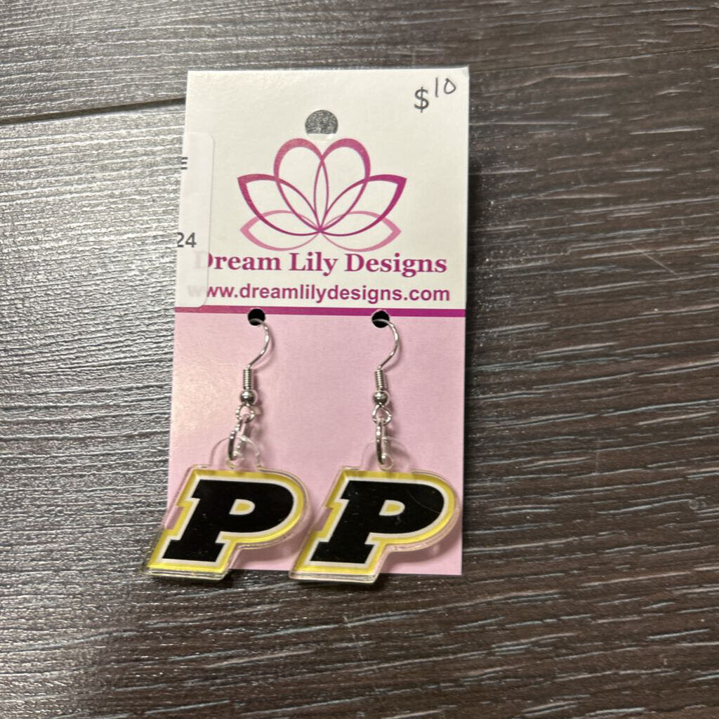 PBURG P Acrylic Charm Earrings