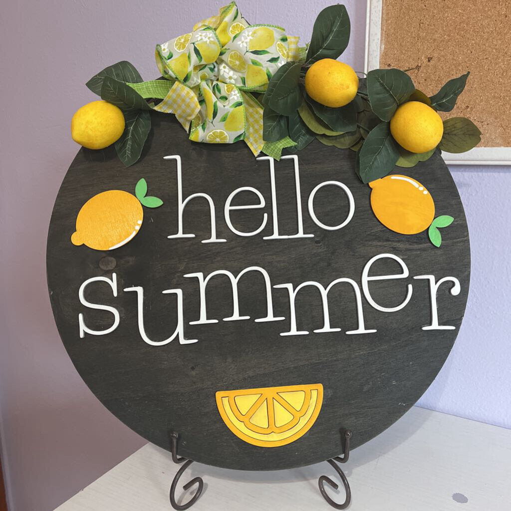 hello summer lemon round