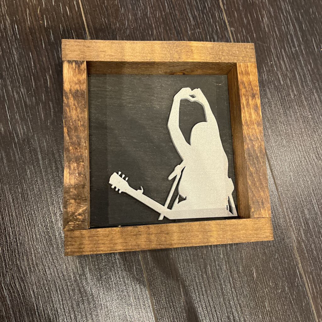 Taylor Heart Hands White Glitter Blck bkgrnd Mini