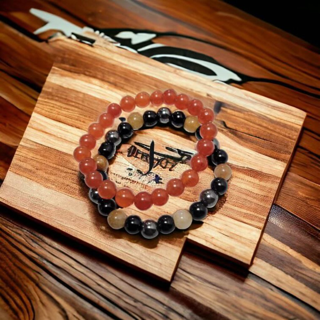 MJ Fiery Carnelian Onyx Strength Bracelet