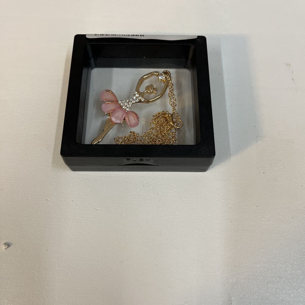 MJ gold color ballerina necklace