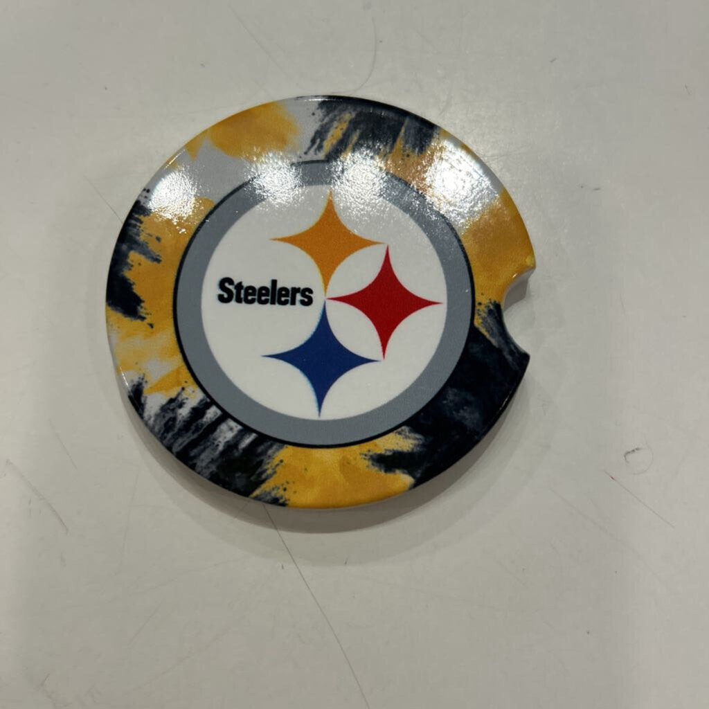 Steelers w/ BL & Yellow Brush Car Coaster