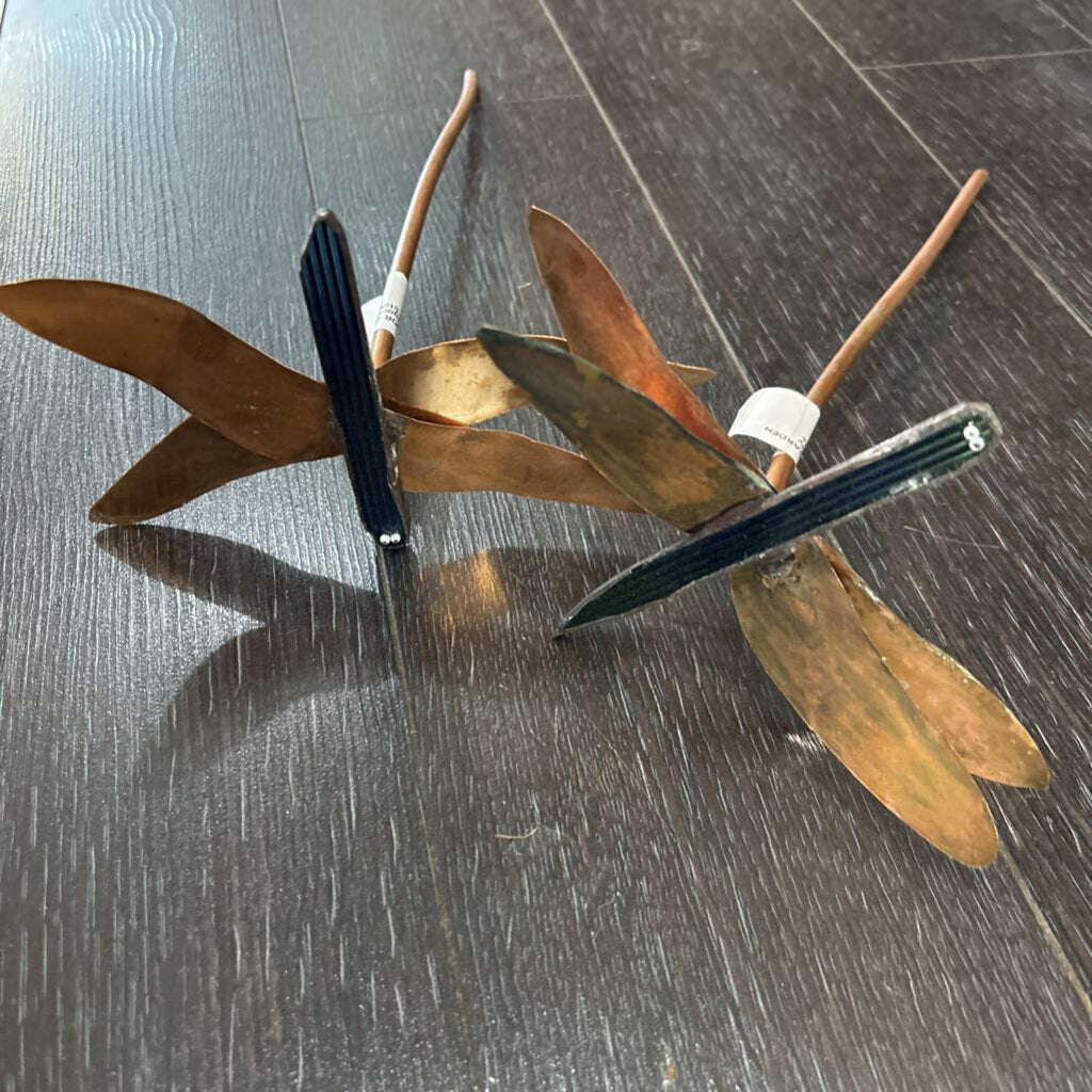 Dragonfly Garden Stake; Blue Metallic