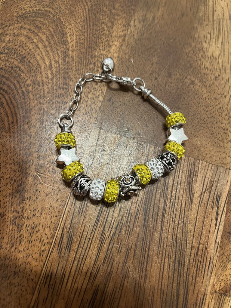 MJ Ylw/Wht/Silvr Bracelet No Charm