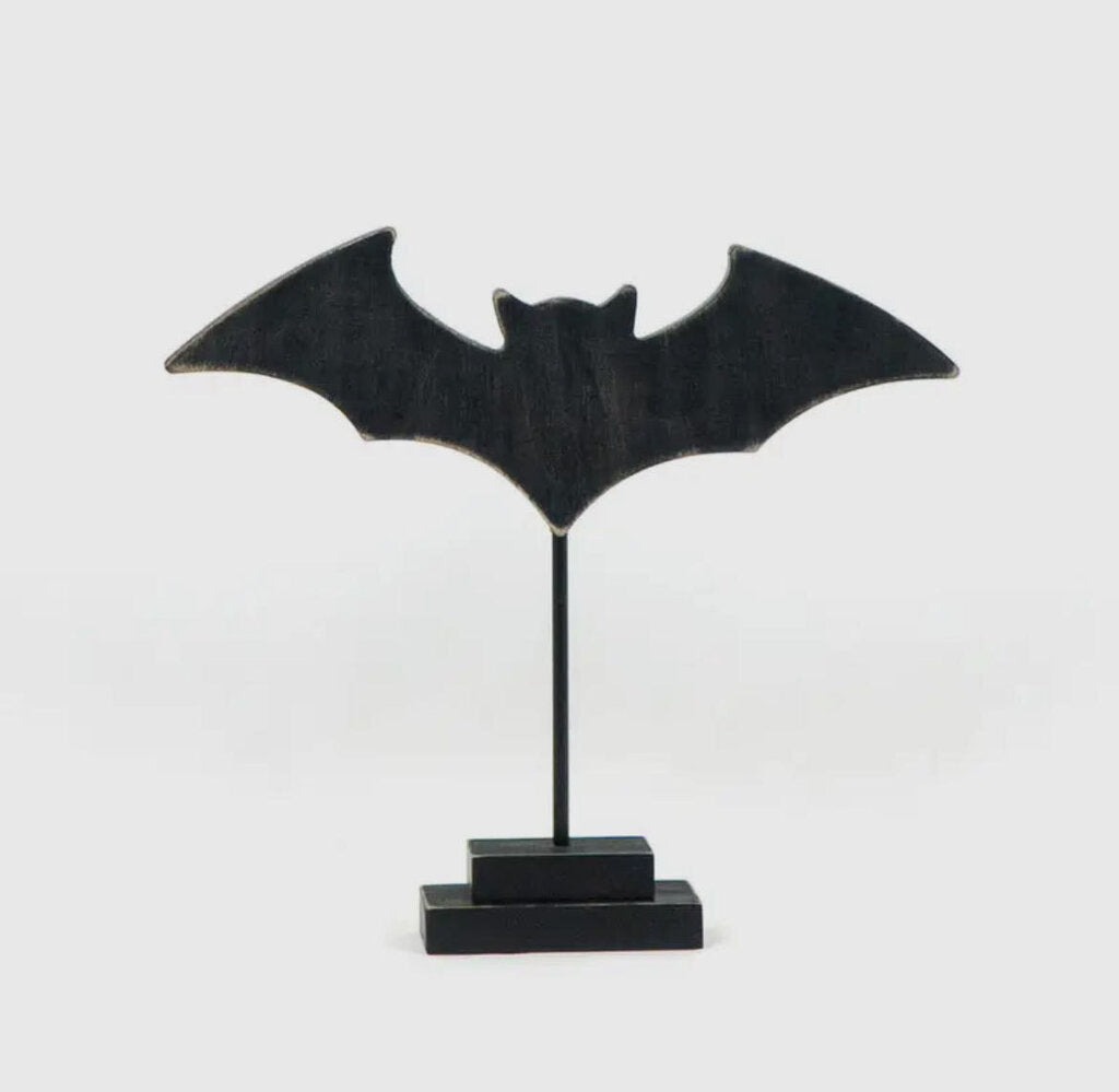 Bat Wood Cut Out On Stand