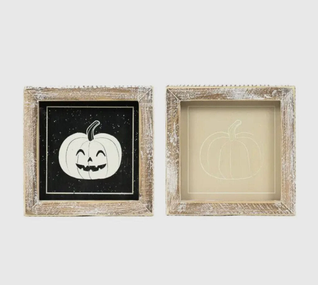 Wood Sign Pumpkin double sided