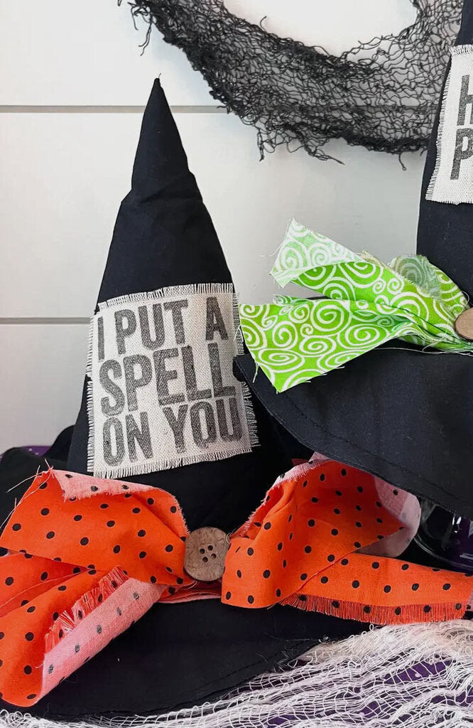 Primitive Witch Hat I put a Spell on You Orange 13"x10"