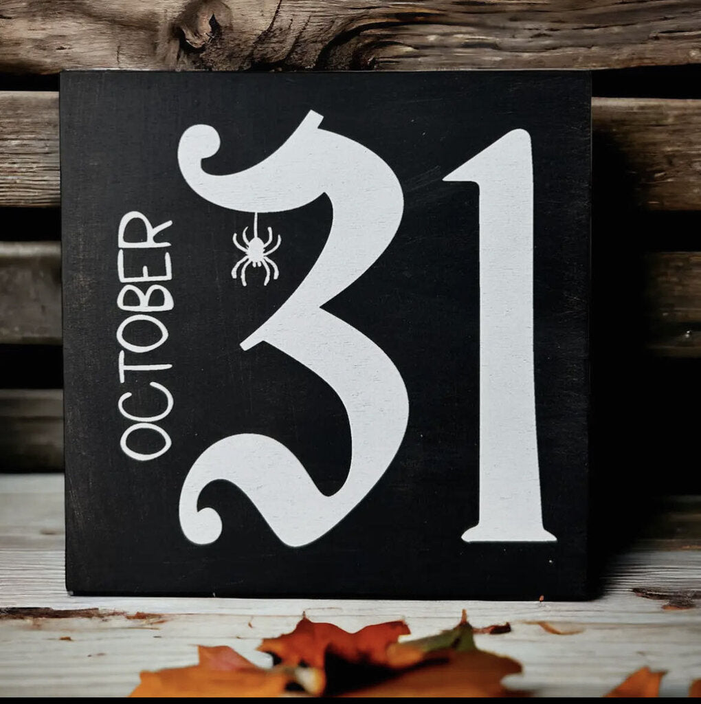 Oct 31 Wood Black 6"x6"