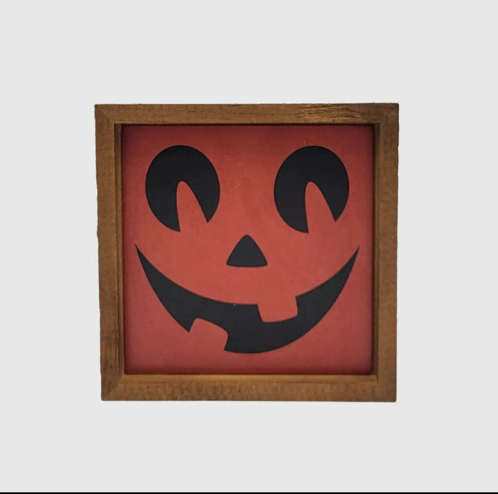 Goofy Jack-O-Lantern Metal Sign