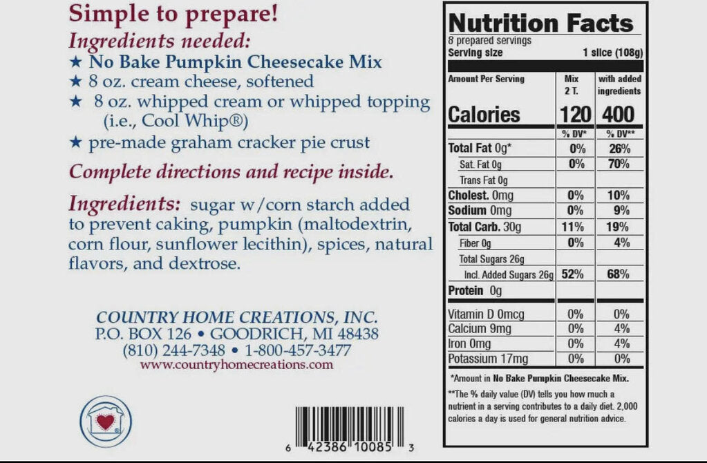 No Bake Pumpkin Cheesecake Mix