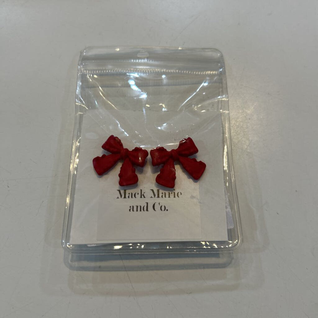 Red Bow Earrings