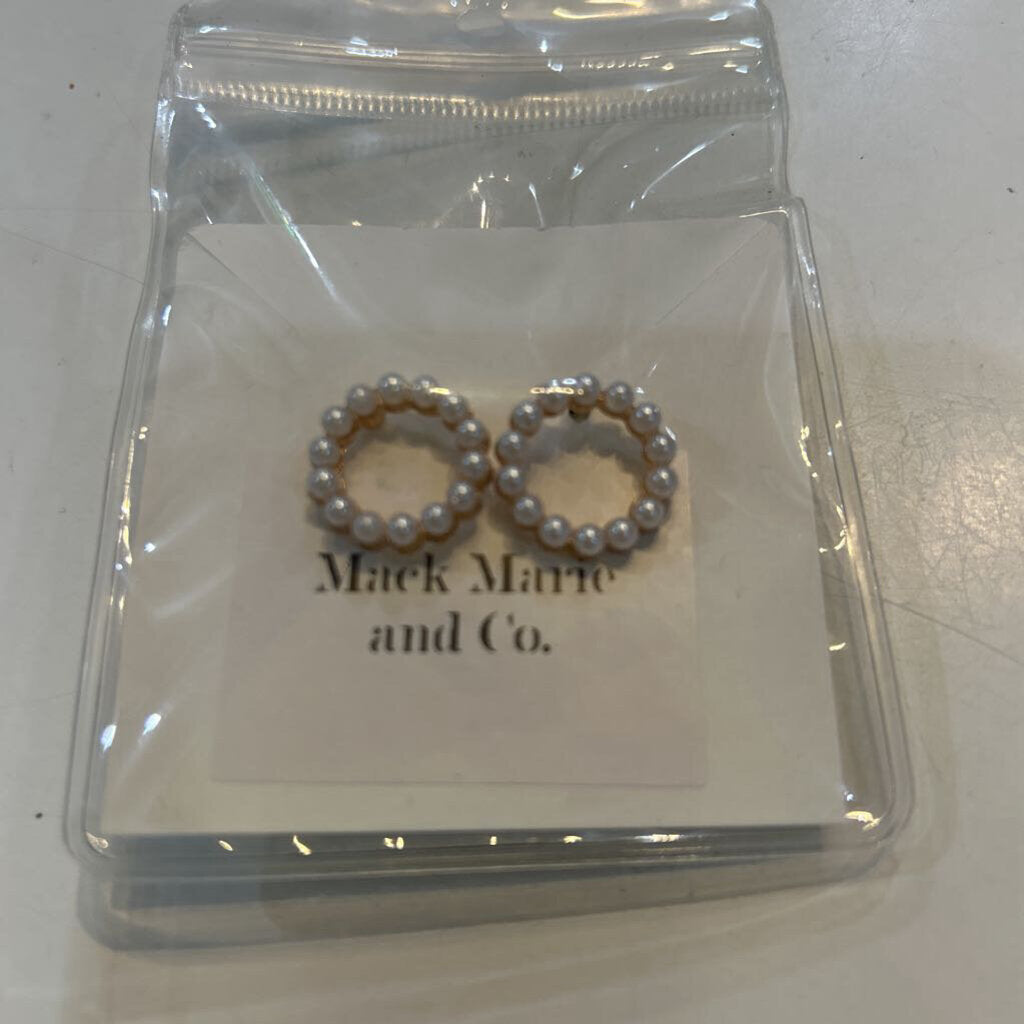 Faux Pearl Round Stud Earrings