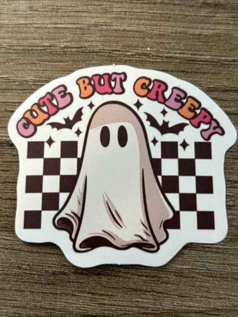 Sticker - Cute but creepy checkered