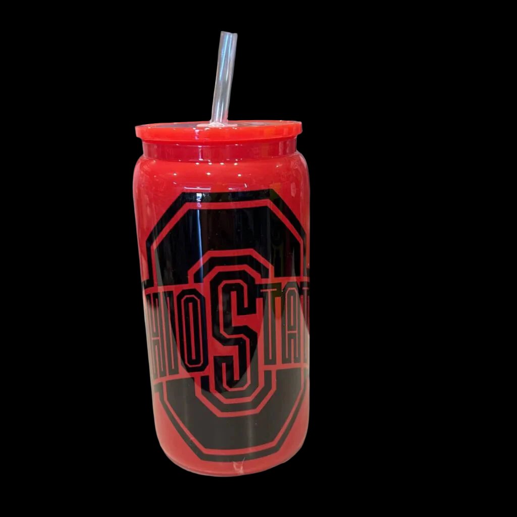 OSU Logo Red 16oz Beer Can Glass