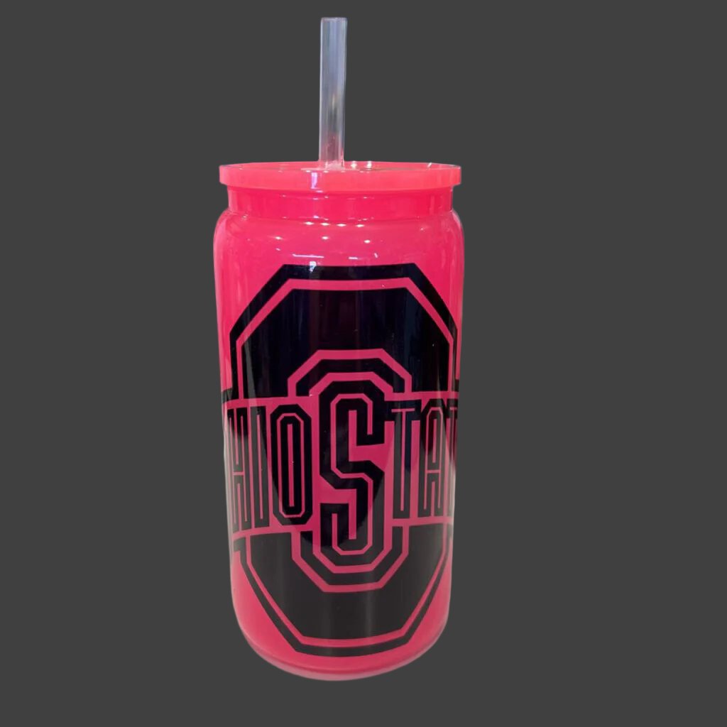 OSU Logo Pink 16oz Beer Can Glass