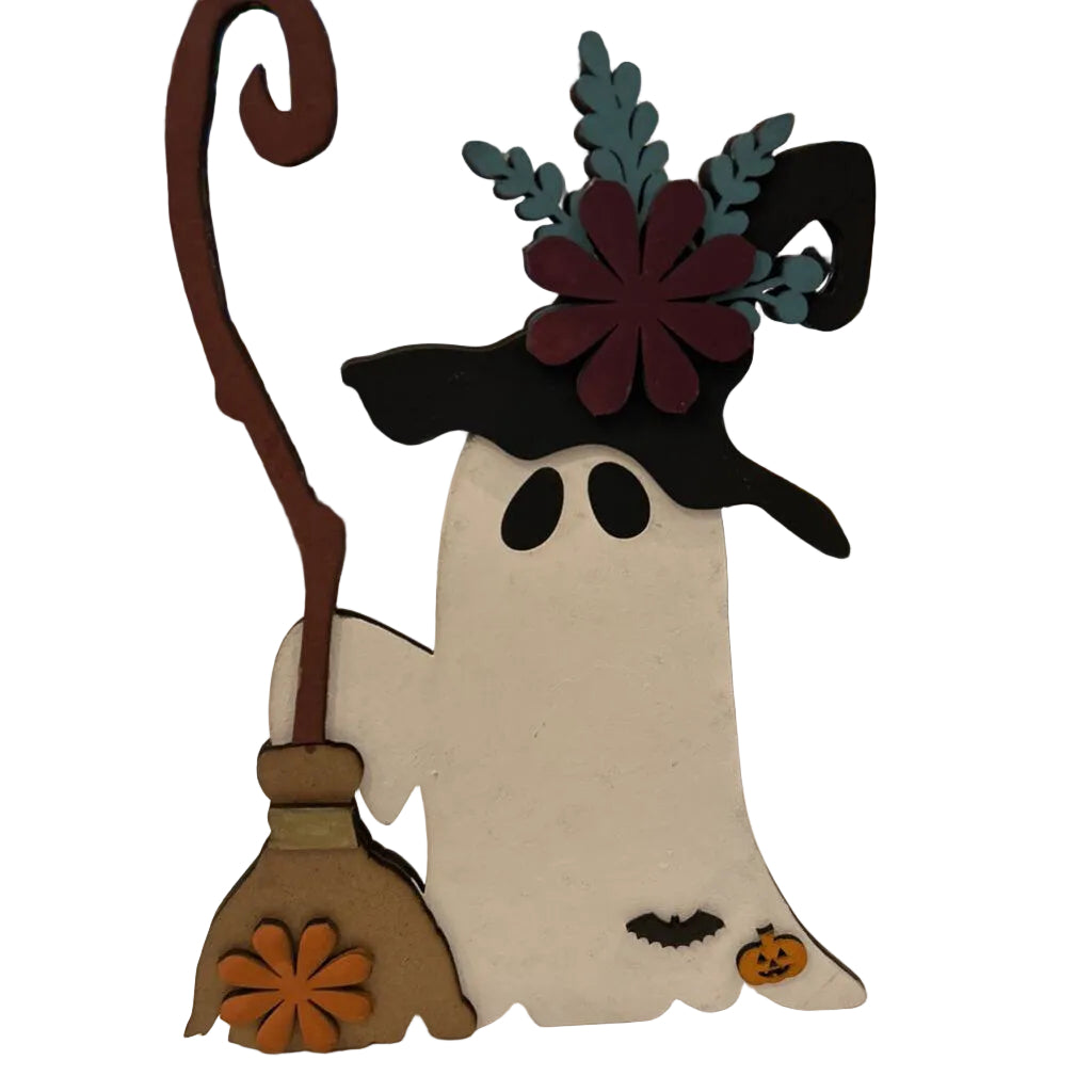 Ghost w/Broom Shelf Sitter