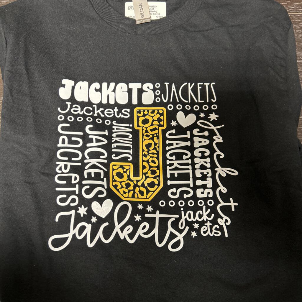 J Jacket White Lettering Black Long Sleeve