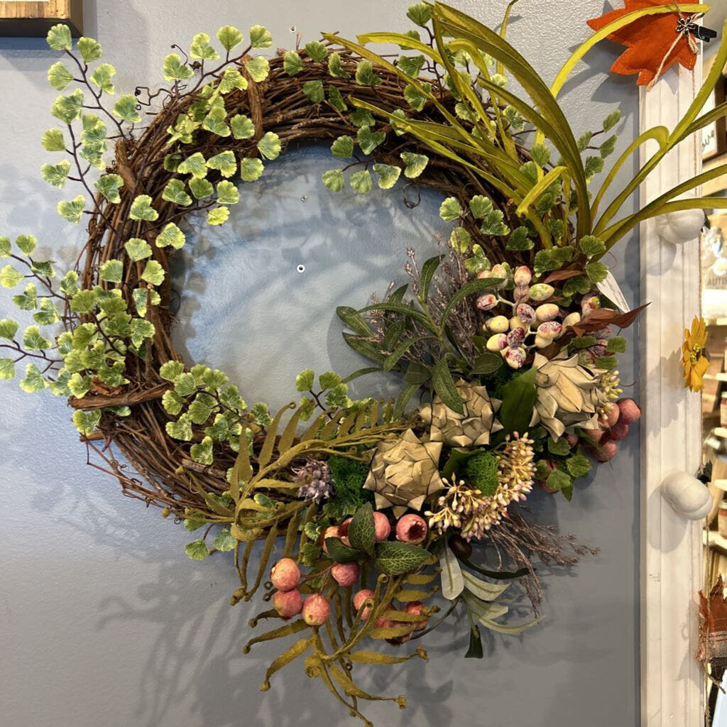 mauve/ green Wreath