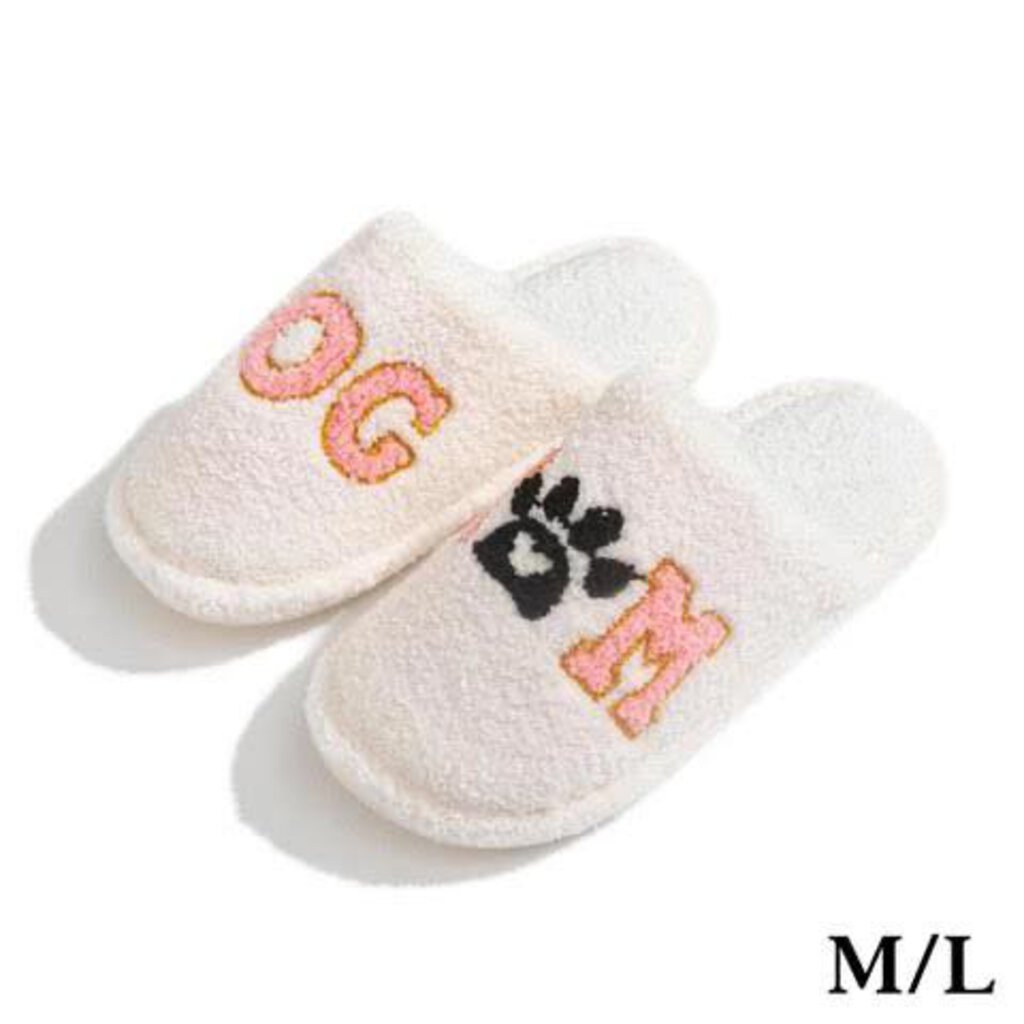 Slippers M/L Dog Mom White 7321623