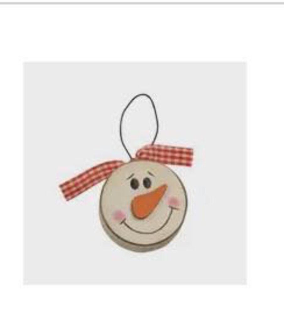 Chunky Snowman Head Ornament