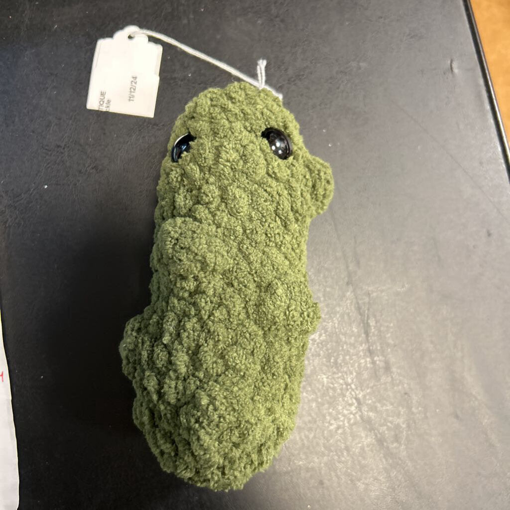 Crochet Pickle with eyes & mouth