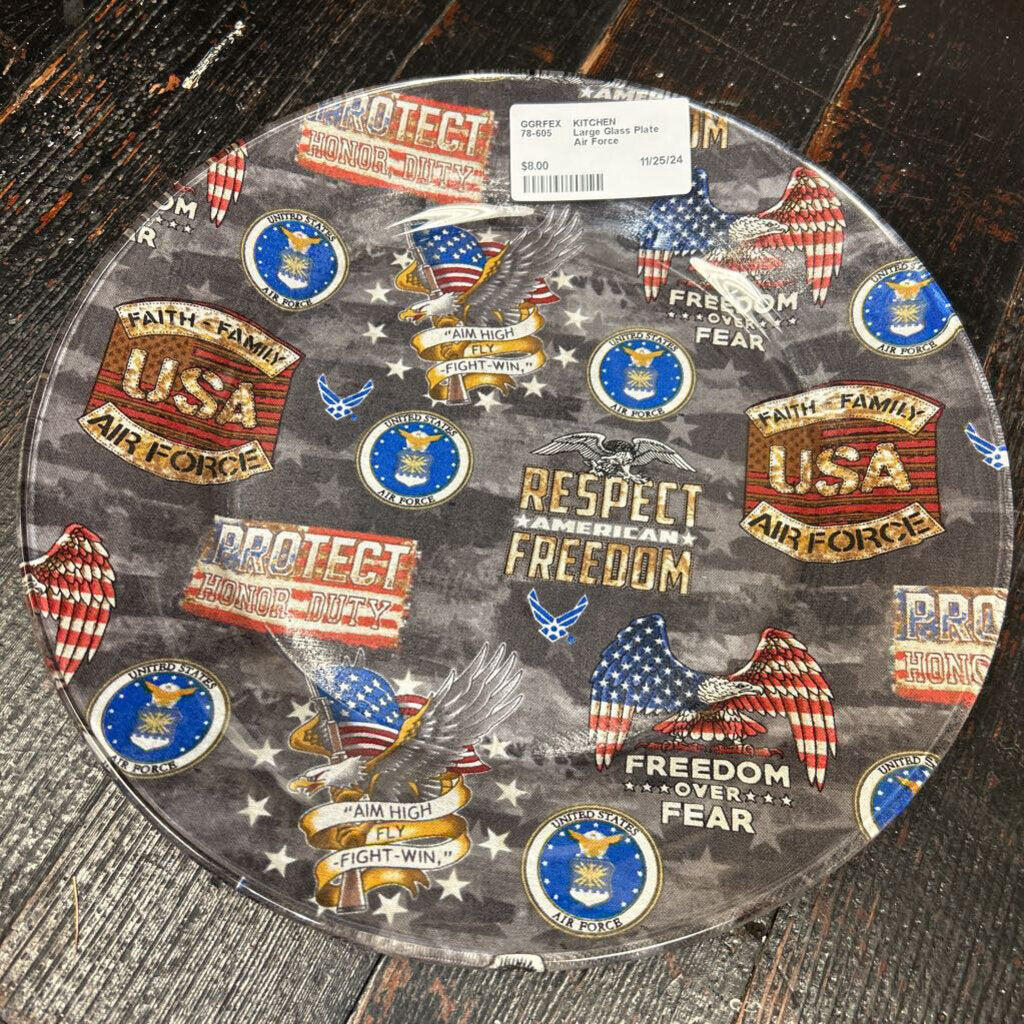 Large Glass Plate Air Force