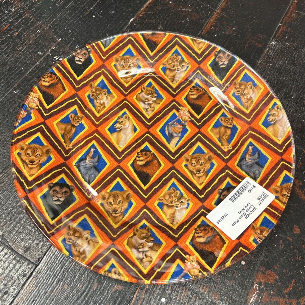 Large Glass Plate Lion King