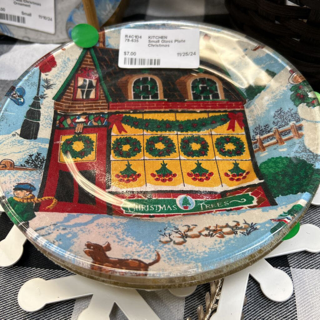 Small Glass Plate Christmas