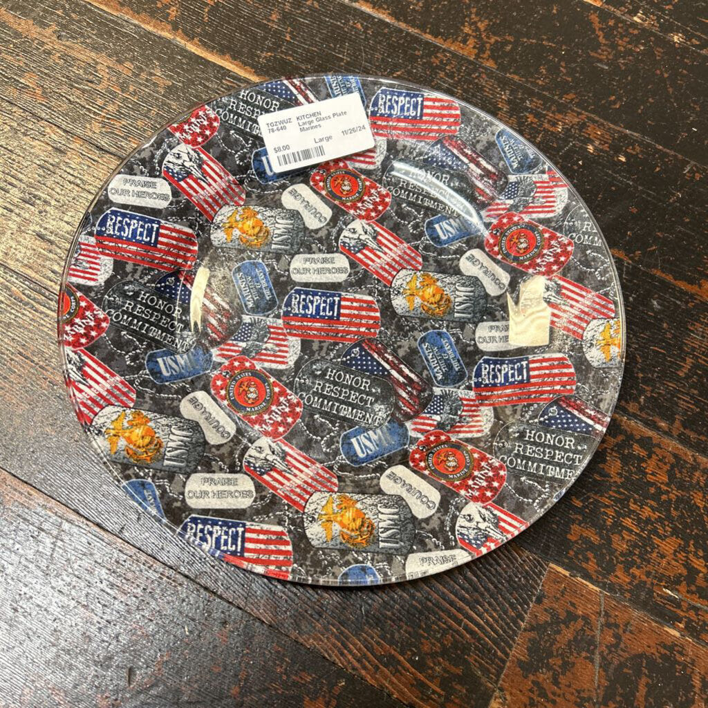 Large Glass Plate Marines