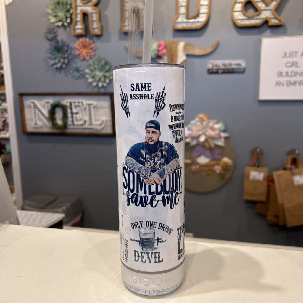 Jellyroll Tumbler w/bluetooth speaker