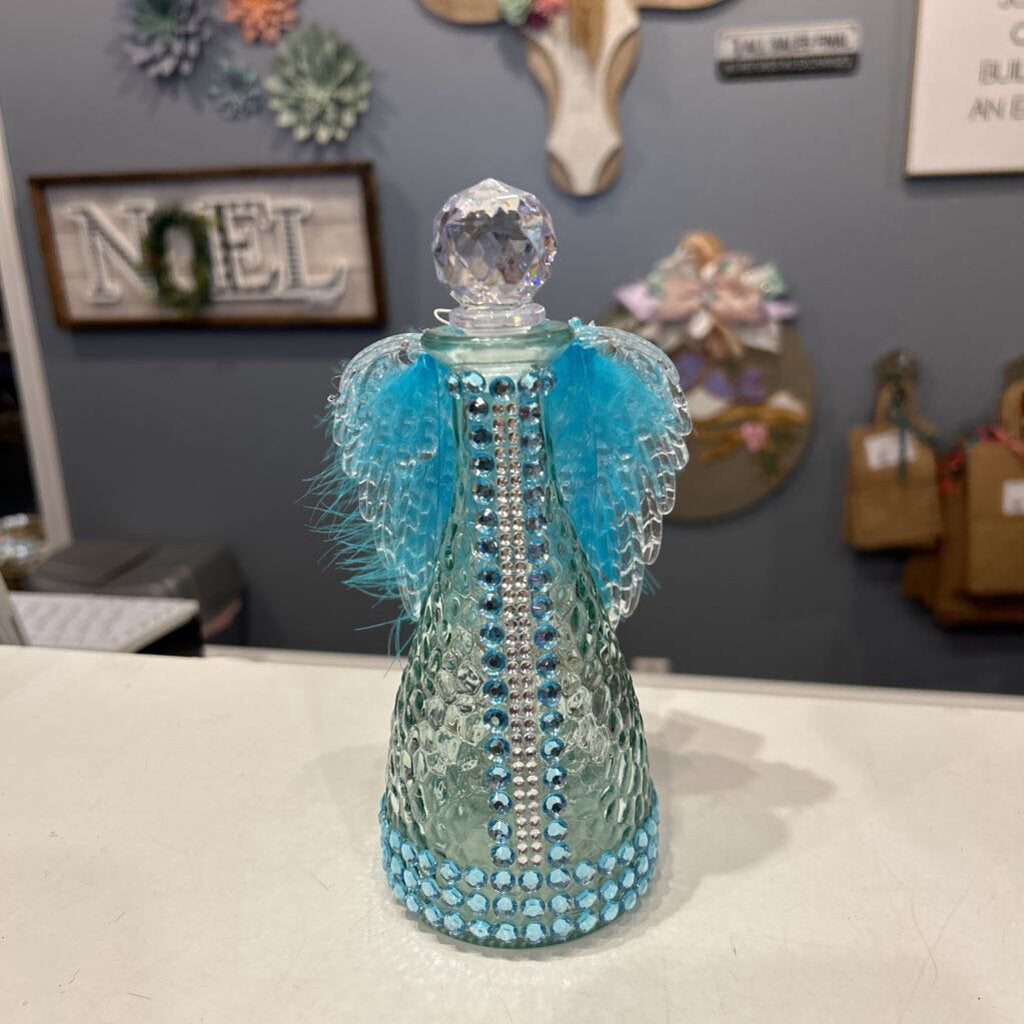 Glass Blue Angel lighted