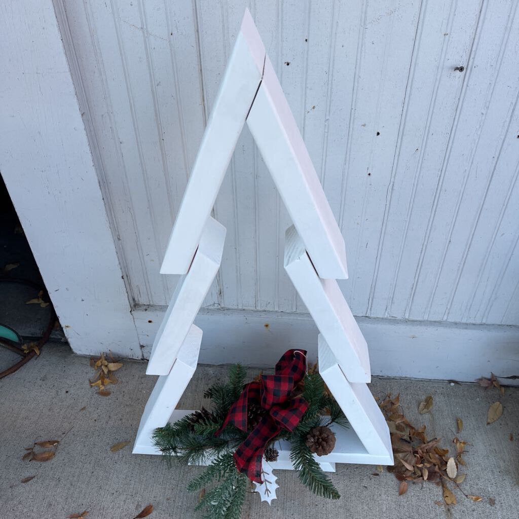 White Layered Trees 2ft with floral decor