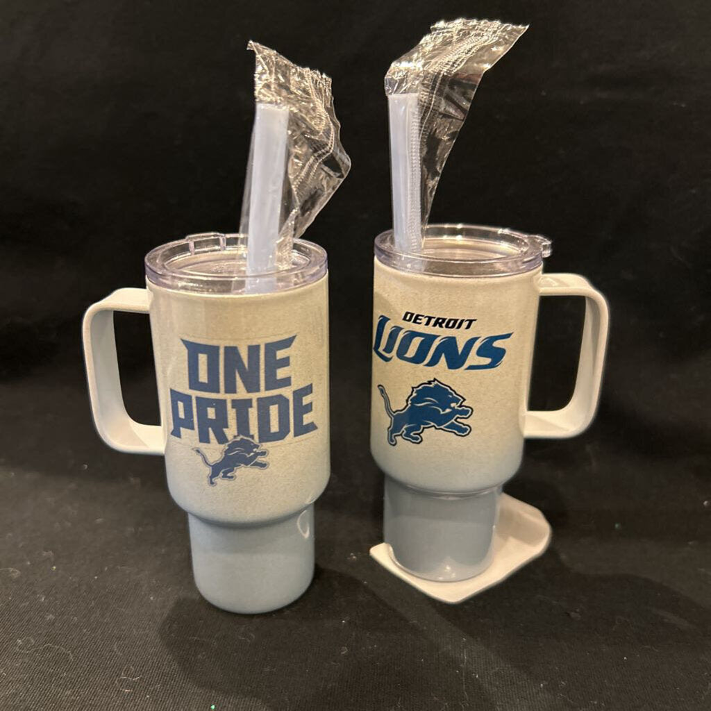 Detroit Lions one Pride blue Ombre 2oz mini stanley