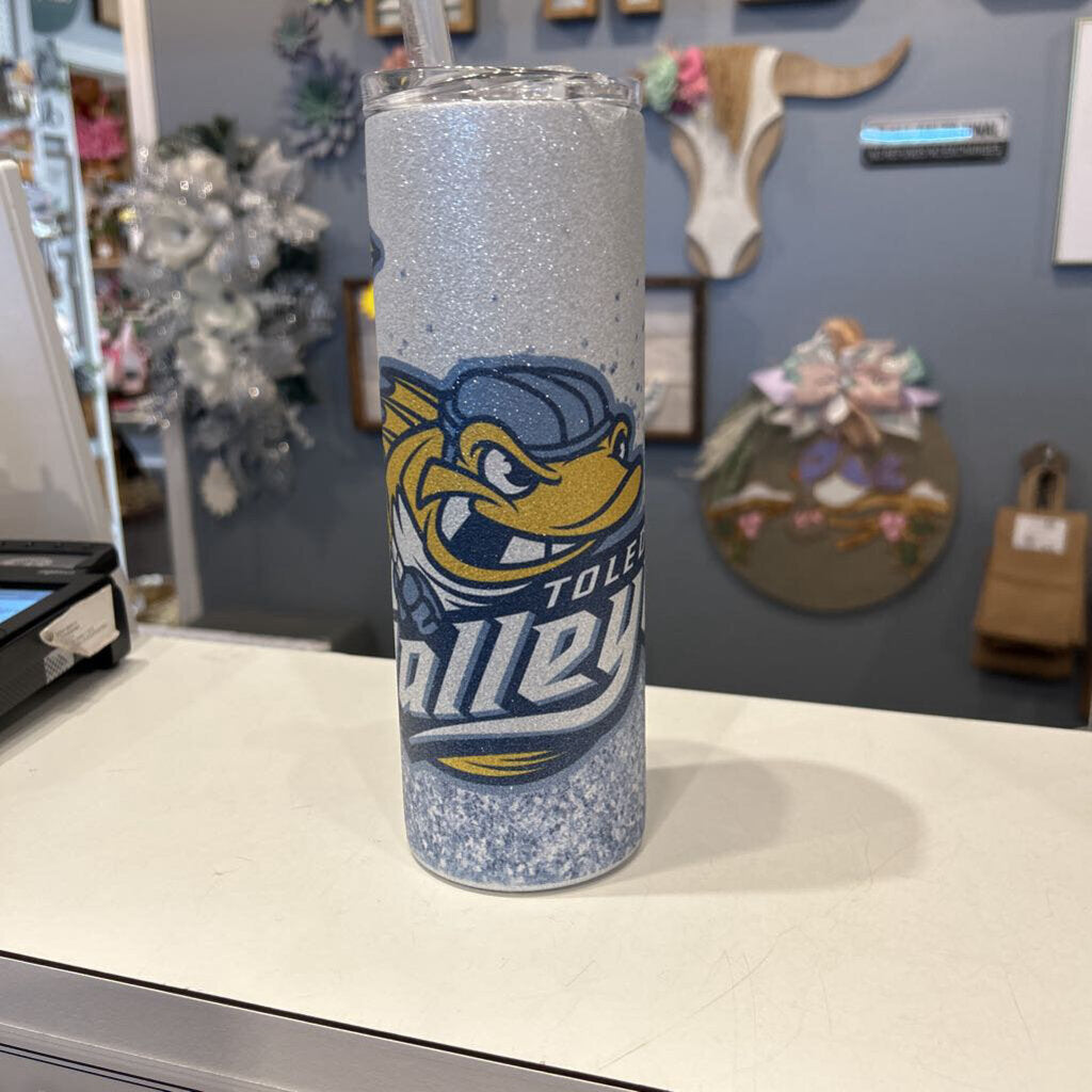 Tumbler Walleye Spike Wht Gltr Blue Ombre