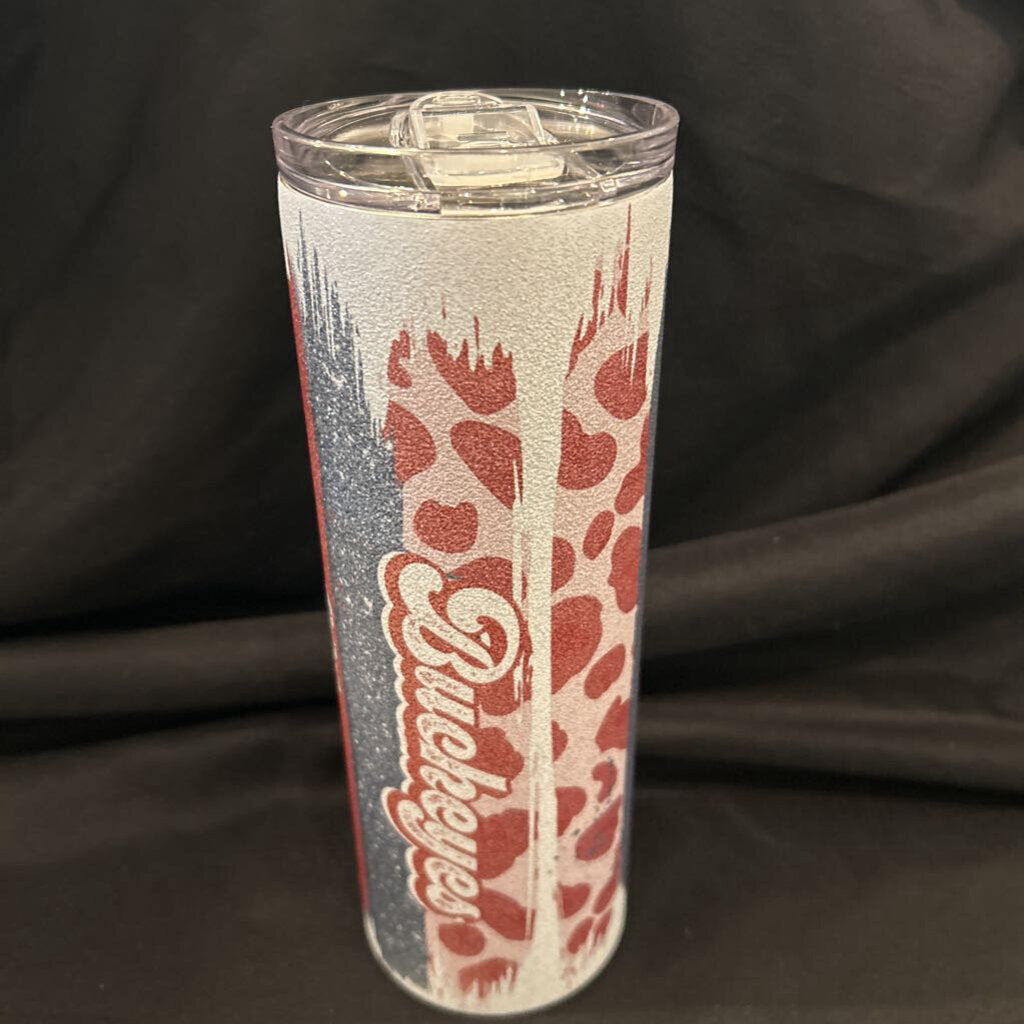 OSU Peace White Glittler Tumbler 20oz